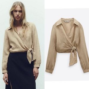 ZARA Linen short shirt